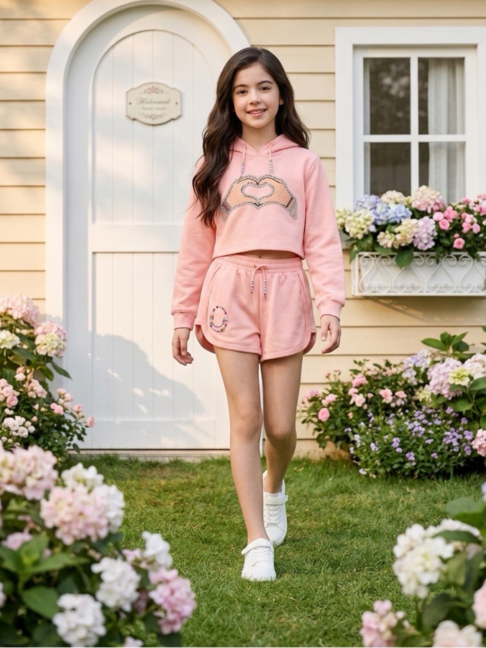 Lola + The Boys Swiftie Lovers Shorts & Hoodie Set Size 10 EUC